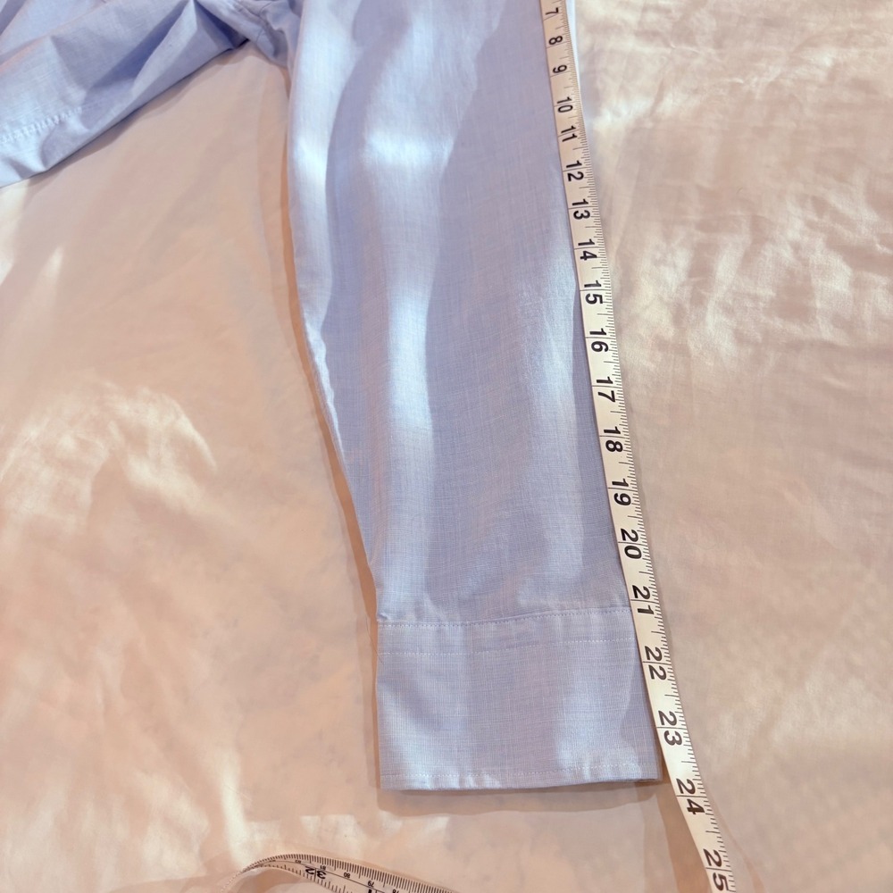 Christian Dior Vintage Blue Dress Shirt Contrast White Collar XL Made in USA - Picture 7 of 7